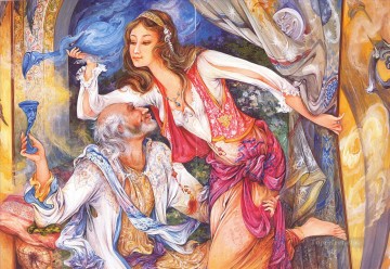 En la trampa Persian Miniatures Fairy Tales Pinturas al óleo